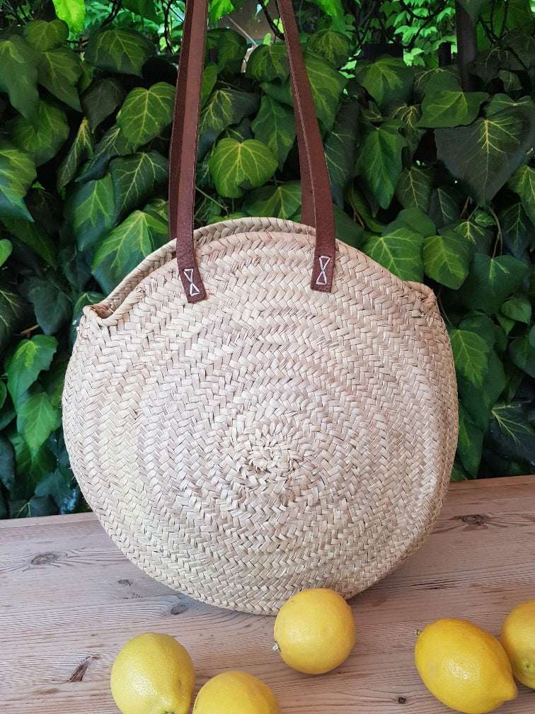 Helen - Large round palm basket